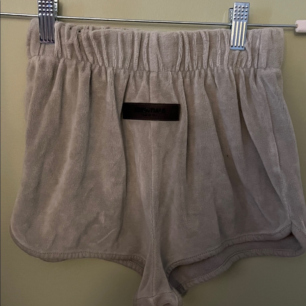 Essentials High Waist Cream Women Shorts